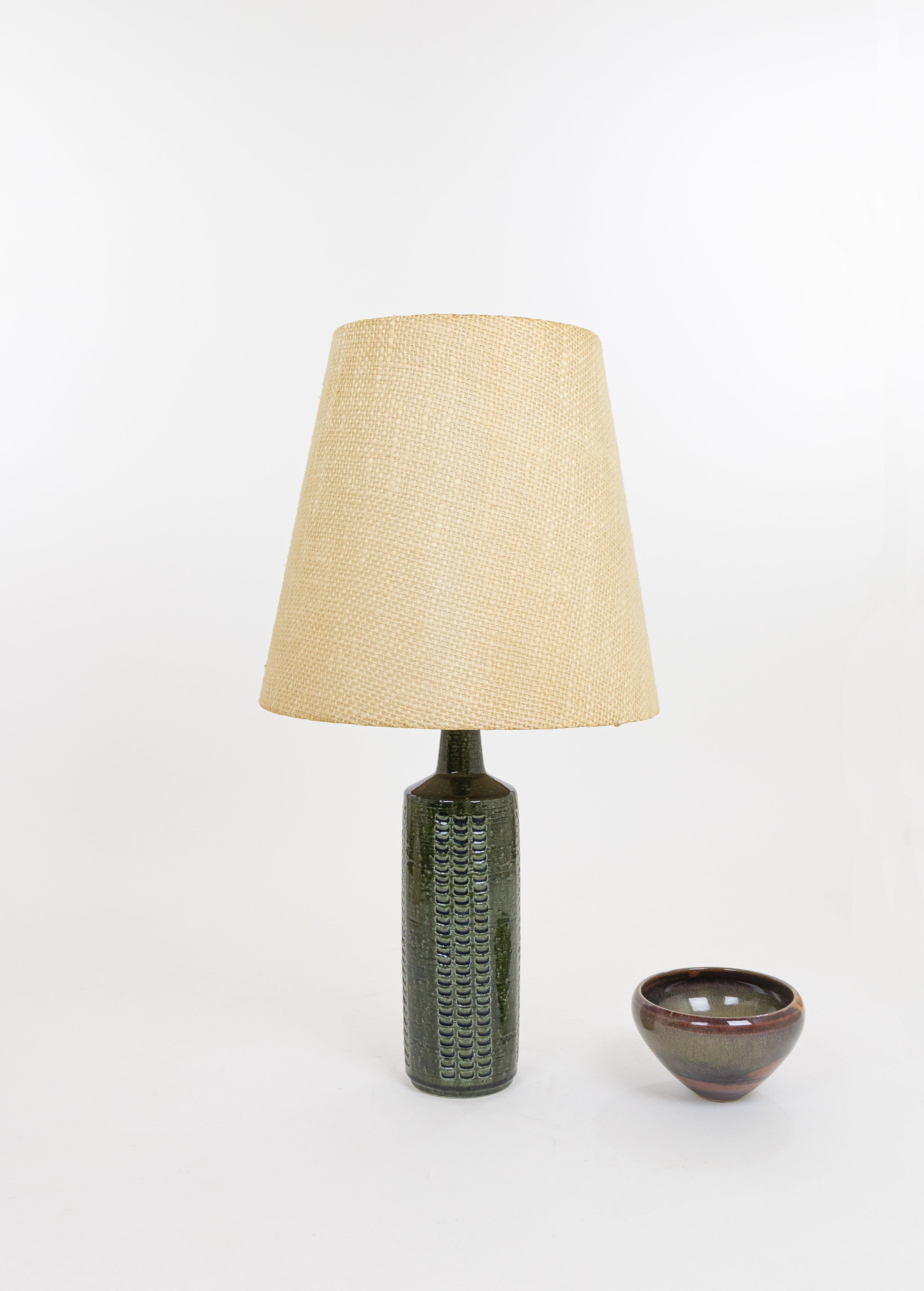 Scandinavian Modern Bottle Green DL/27 table lamp by Linnemann-Schmidt for Palshus, 1960s For Sale