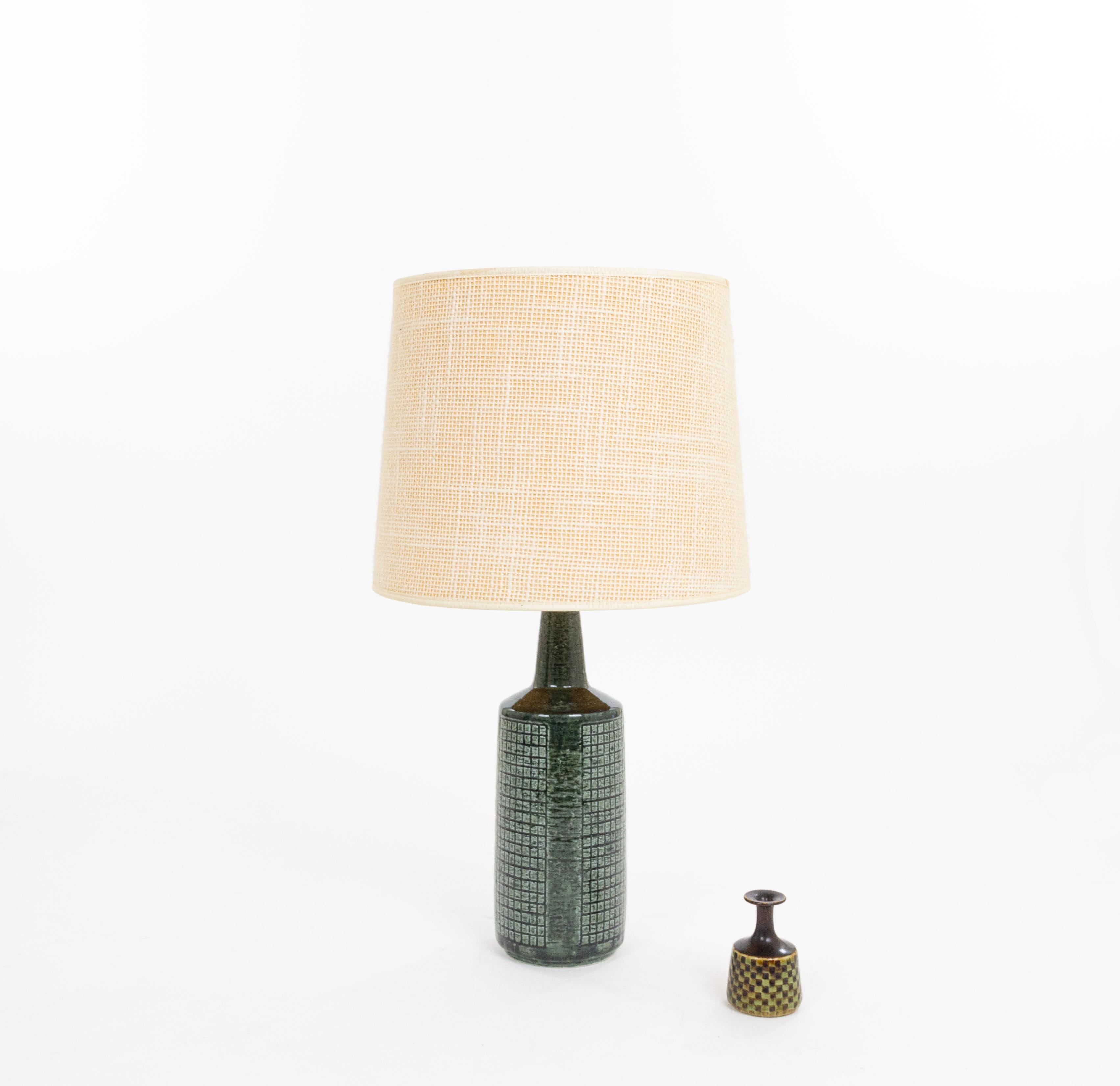Glazed Bottle Green DL/30 table lamp by Linnemann-Schmidt for Palshus, 1960s For Sale