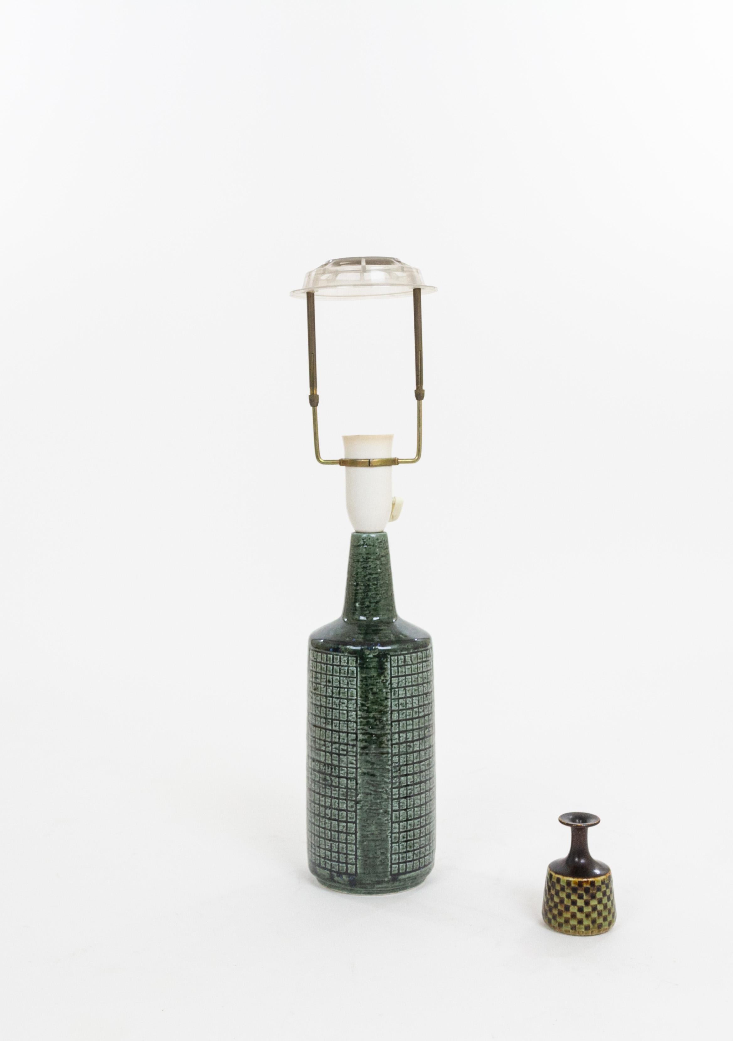 Bottle Green DL/30 table lamp by Linnemann-Schmidt for Palshus, 1960s In Good Condition For Sale In Rotterdam, NL