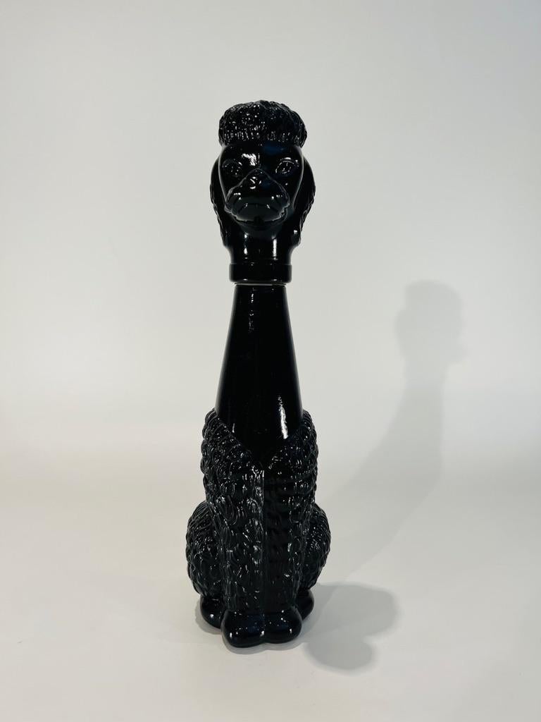 Incredible bottle in french glass circa 1950 Poodle Dog.