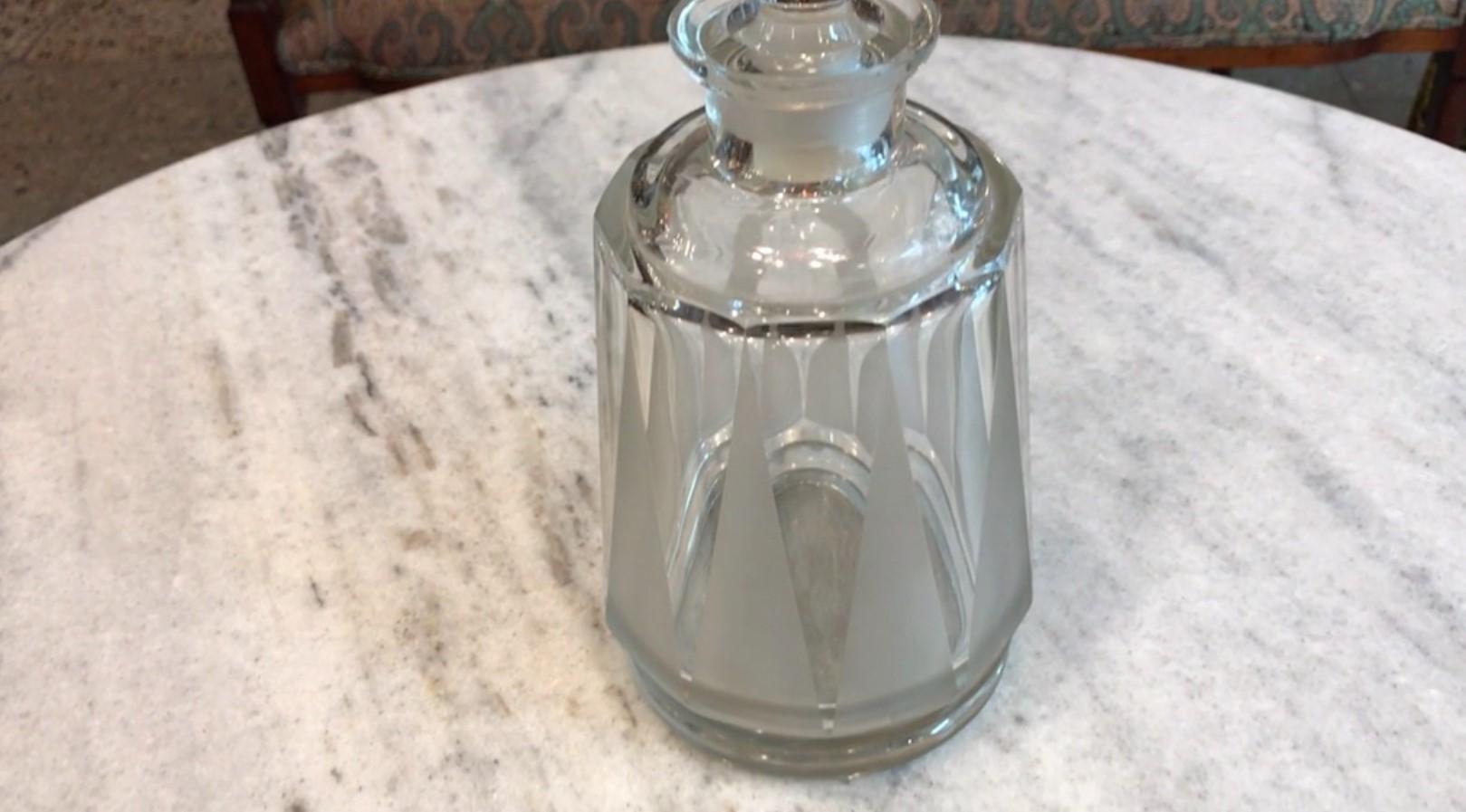 French Bottle in Crystal, France, 1930, Art Deco For Sale