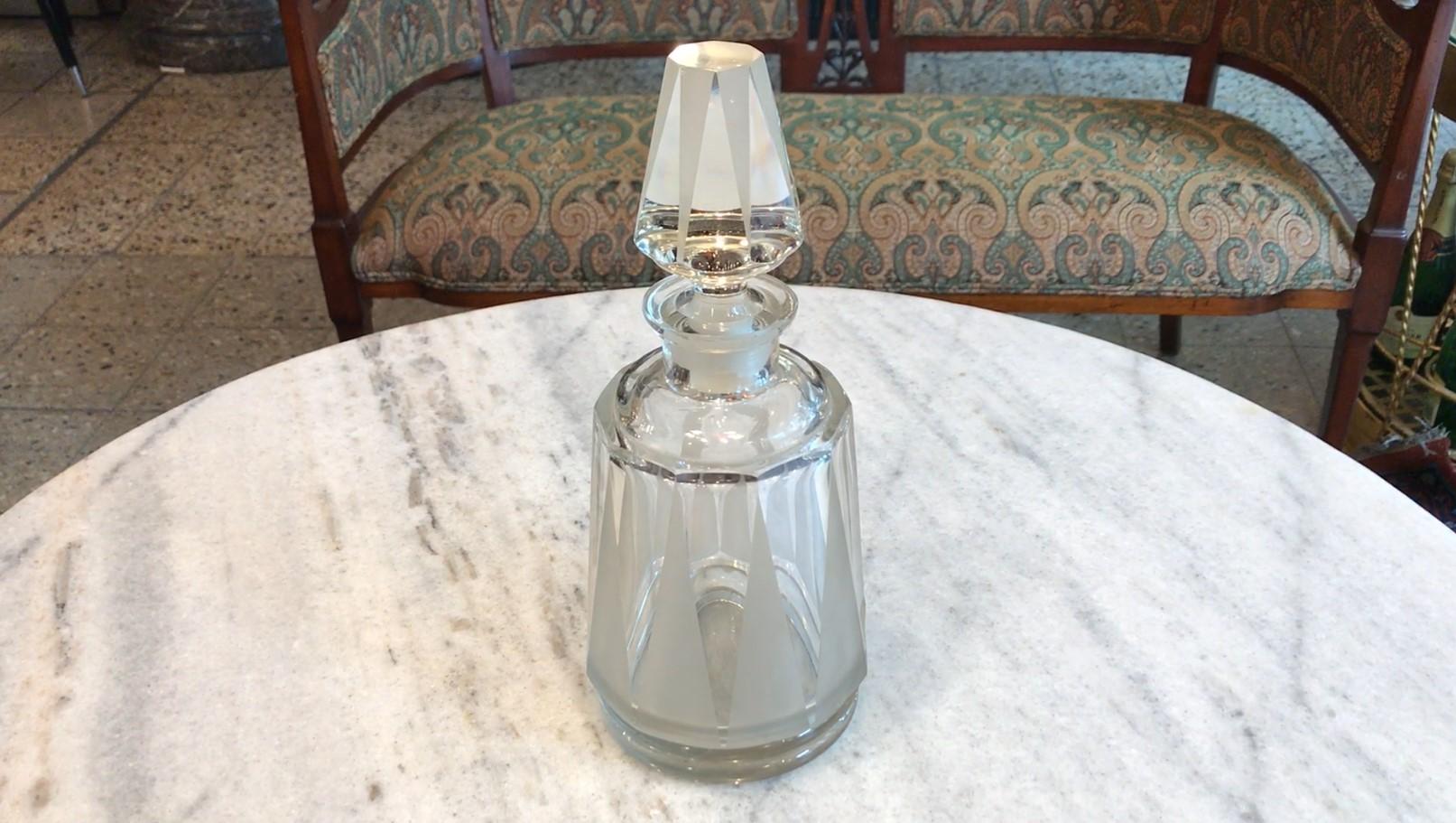 Mid-20th Century Bottle in Crystal, France, 1930, Art Deco For Sale