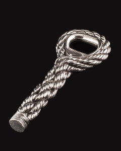 Bottle Opener “Cordage” in Silvered Brass 1960s Hermès