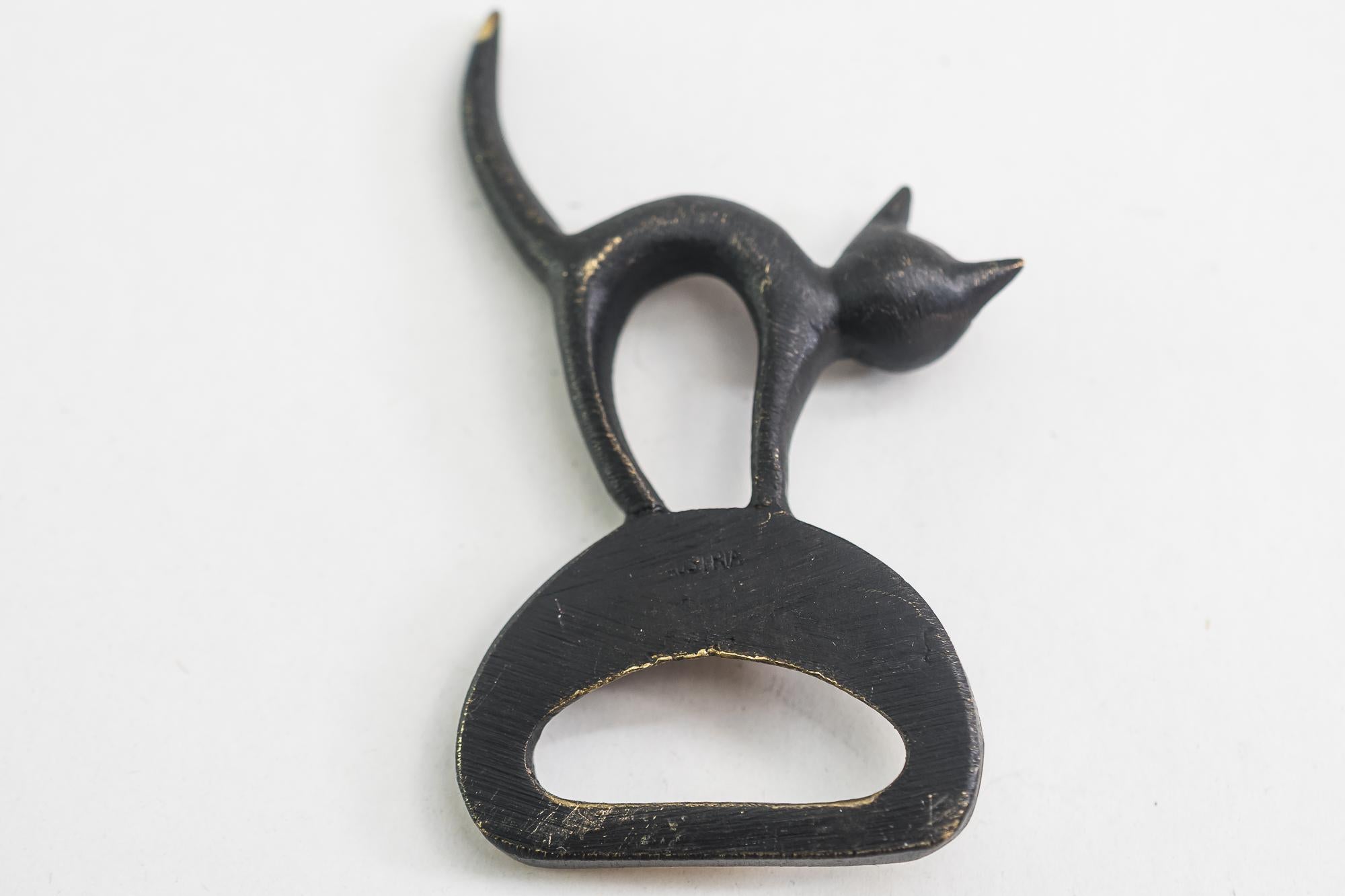 Mid-Century Modern Bottle Opener Shows a Cat by Walter Bosse, circa 1950s