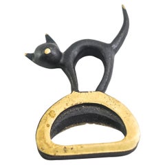 Vintage Bottle Opener Shows a Cat by Walter Bosse, circa 1950s
