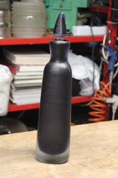 Bottle Paolo Venini 1950 Blu Color Murano Art Glass Serie Inciso made in Italy