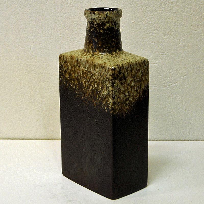 Stoneware Bottle Shaped Fat Lava vintage Ceramic Vase by Scheurich, W. Germany, 1970s
