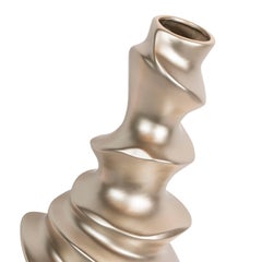Bottle Shar Pei Small, Pearly Beige Gold Finish, in Ceramic, Italy