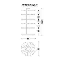 Bottle storage cabinet / Freestanding wine rack Riva 1920 Wineround - 80 bottles
