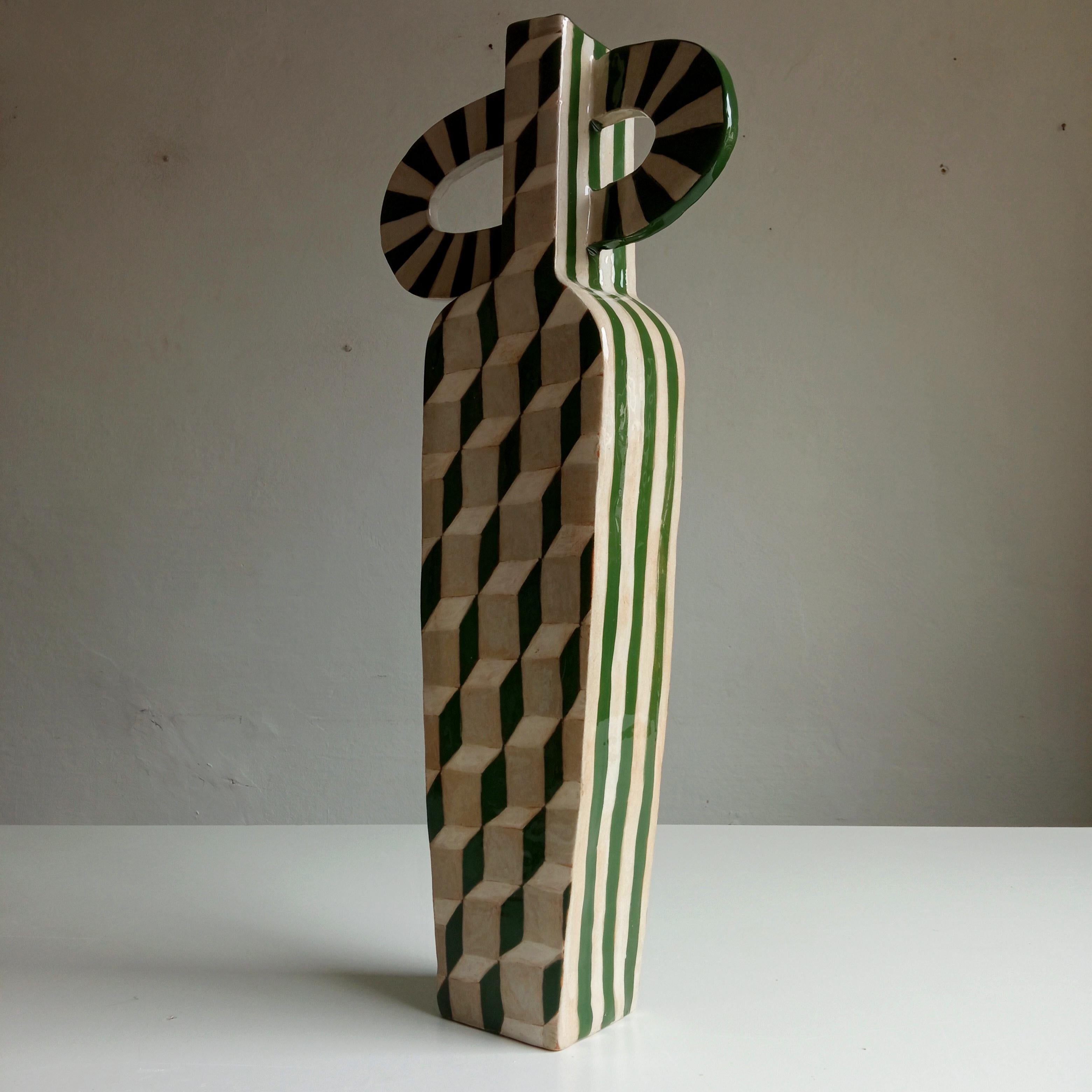 Italian BOTTLE  - Terracotta- XXI Century - by Chiara Berta Artist For Sale
