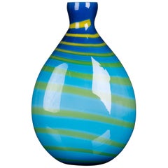 Bottle Under Sea, Turquoise, in Glass, Italy