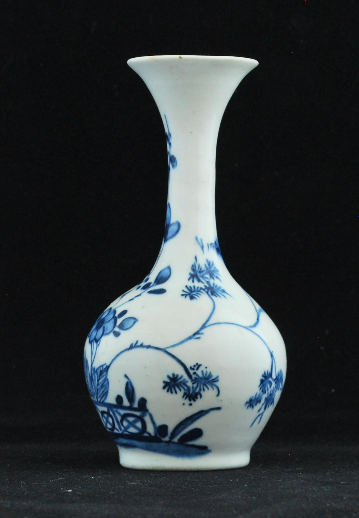 Turned Bottle Vase, Bow Porcelain Factory, circa 1747