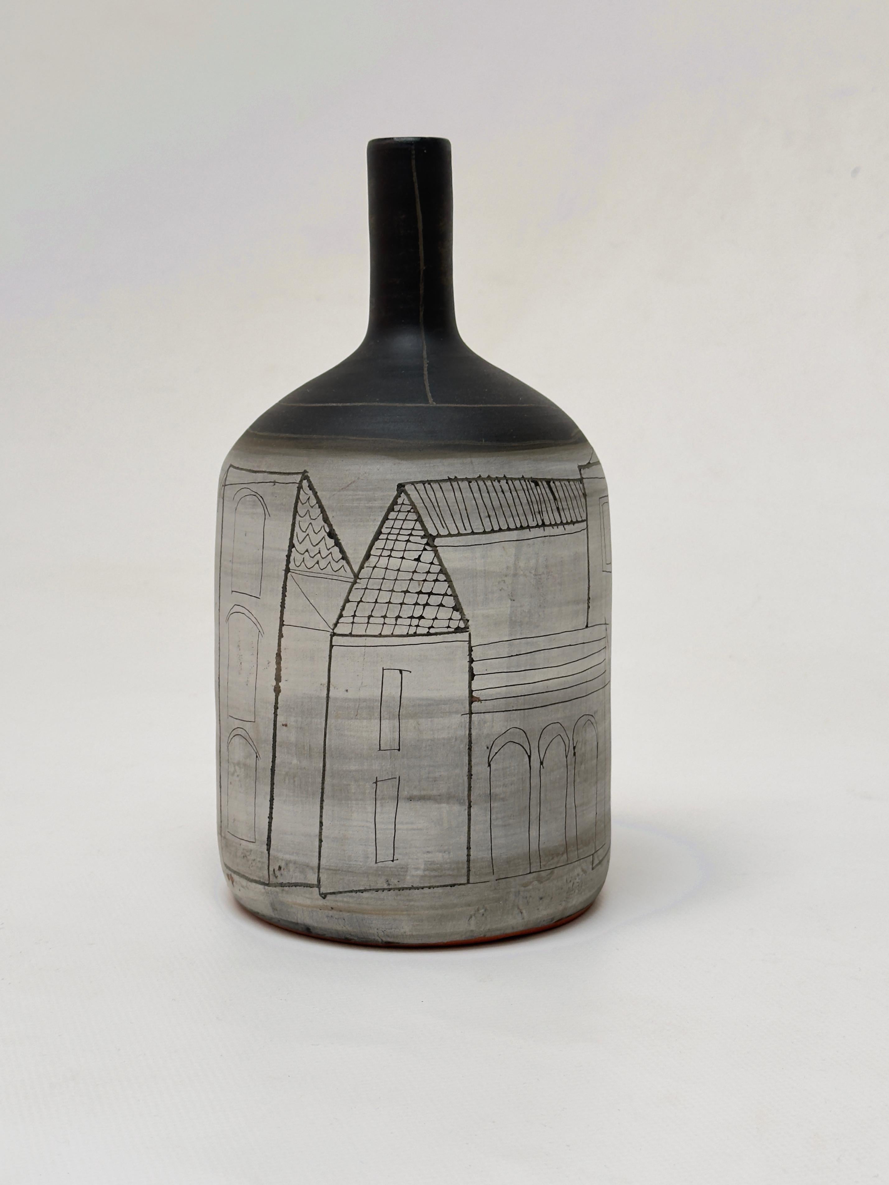 Mid-Century Modern Bottle Vase, Jacques Innocenti, Vallauris c. 1950 For Sale