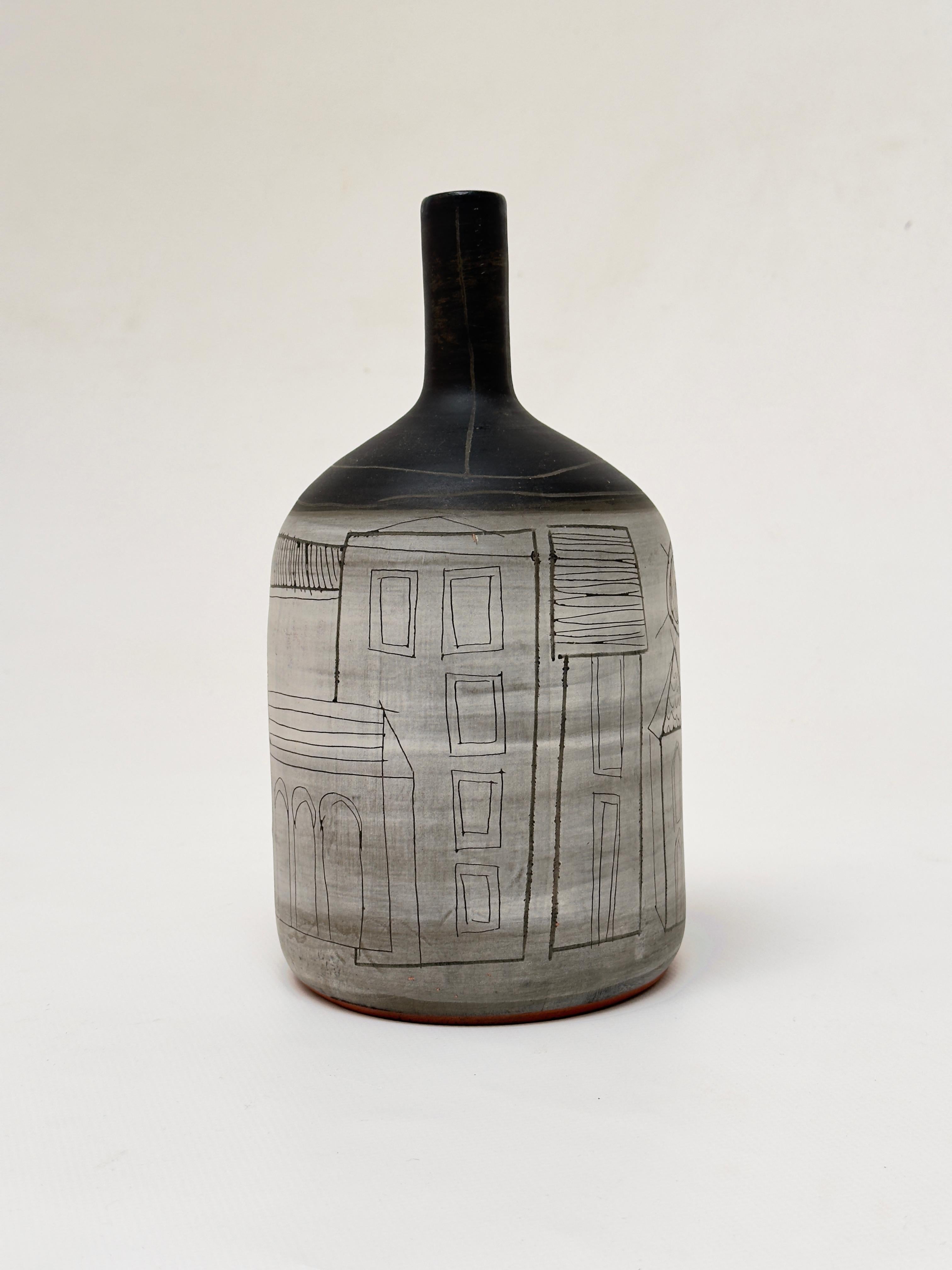 European Bottle Vase, Jacques Innocenti, Vallauris c. 1950 For Sale