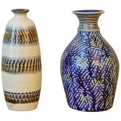 Bottle Vase / Sake Flask with Chattered Decoration, Okinawa, 'Mid-20th Century'