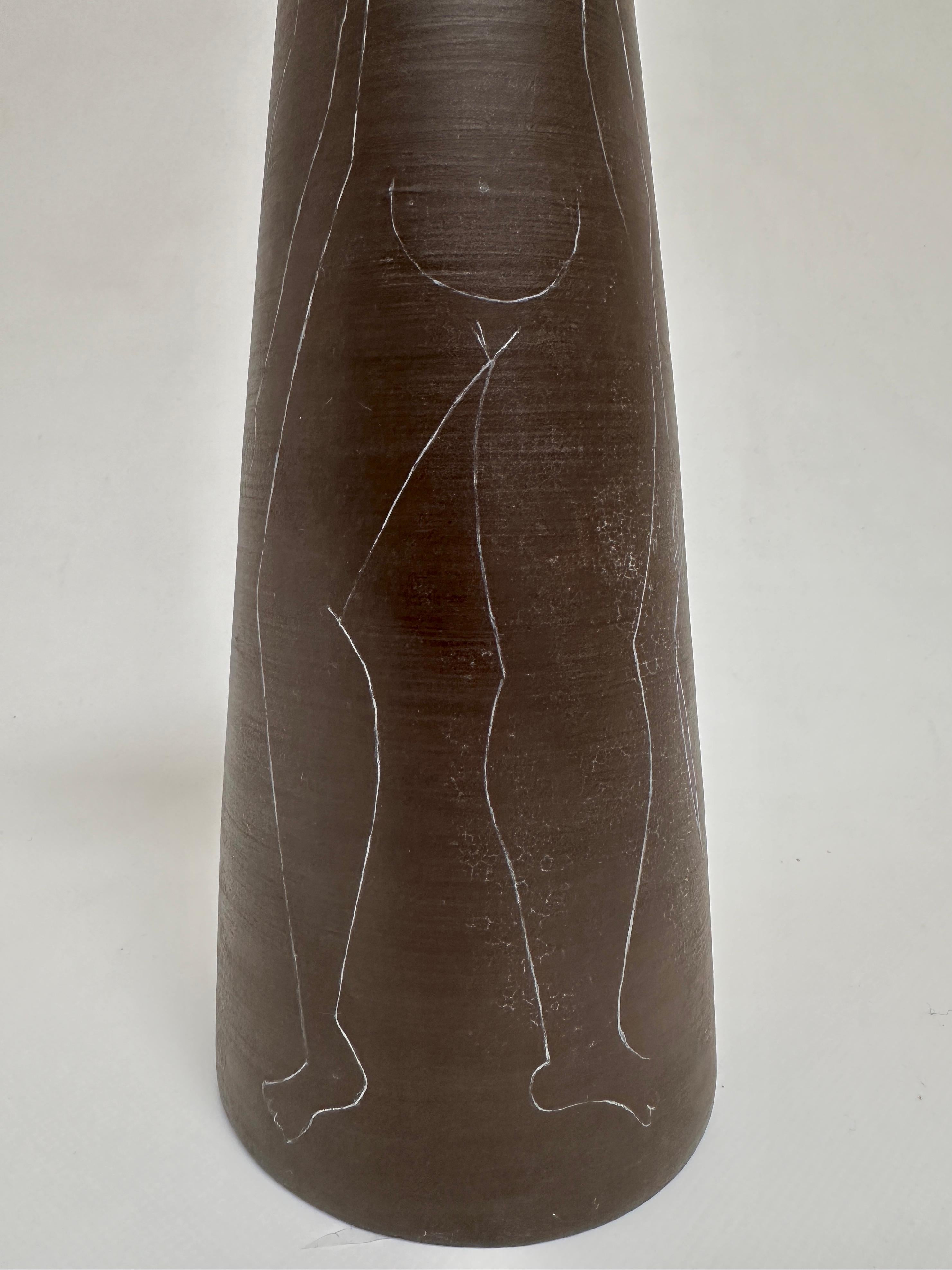 Ceramic Large Vase with Sgraffito Decor, Jacques Innocenti, Vallauris c. 1950 For Sale