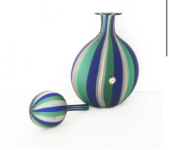 Bottle with CAP Murano Signed Vintage 1960, Art