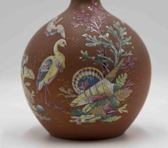 Botella con decoraciones naturales, principios del siglo XX