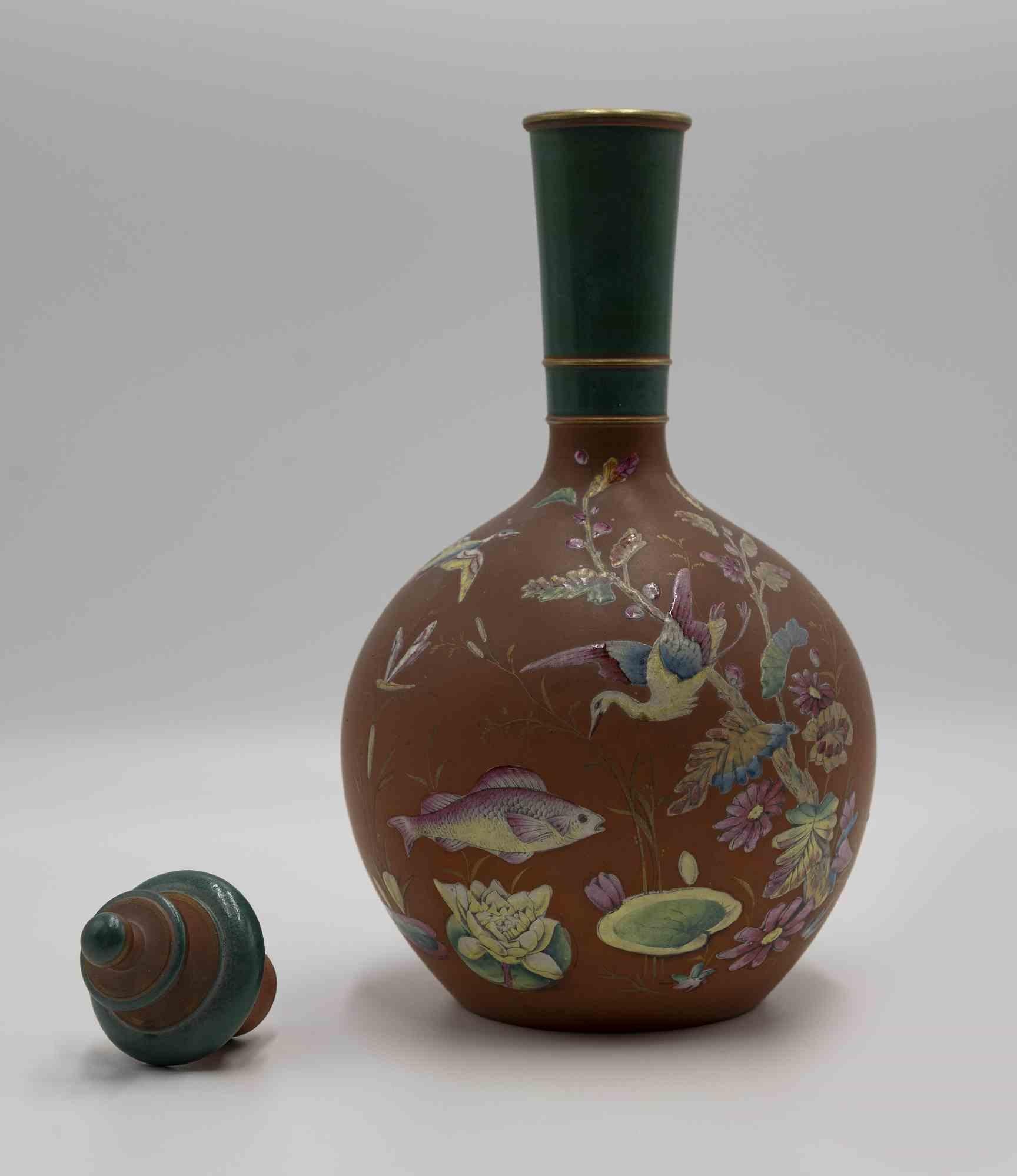 Bottle with Natural Decorations, Early 20th Century In Good Condition In Roma, IT