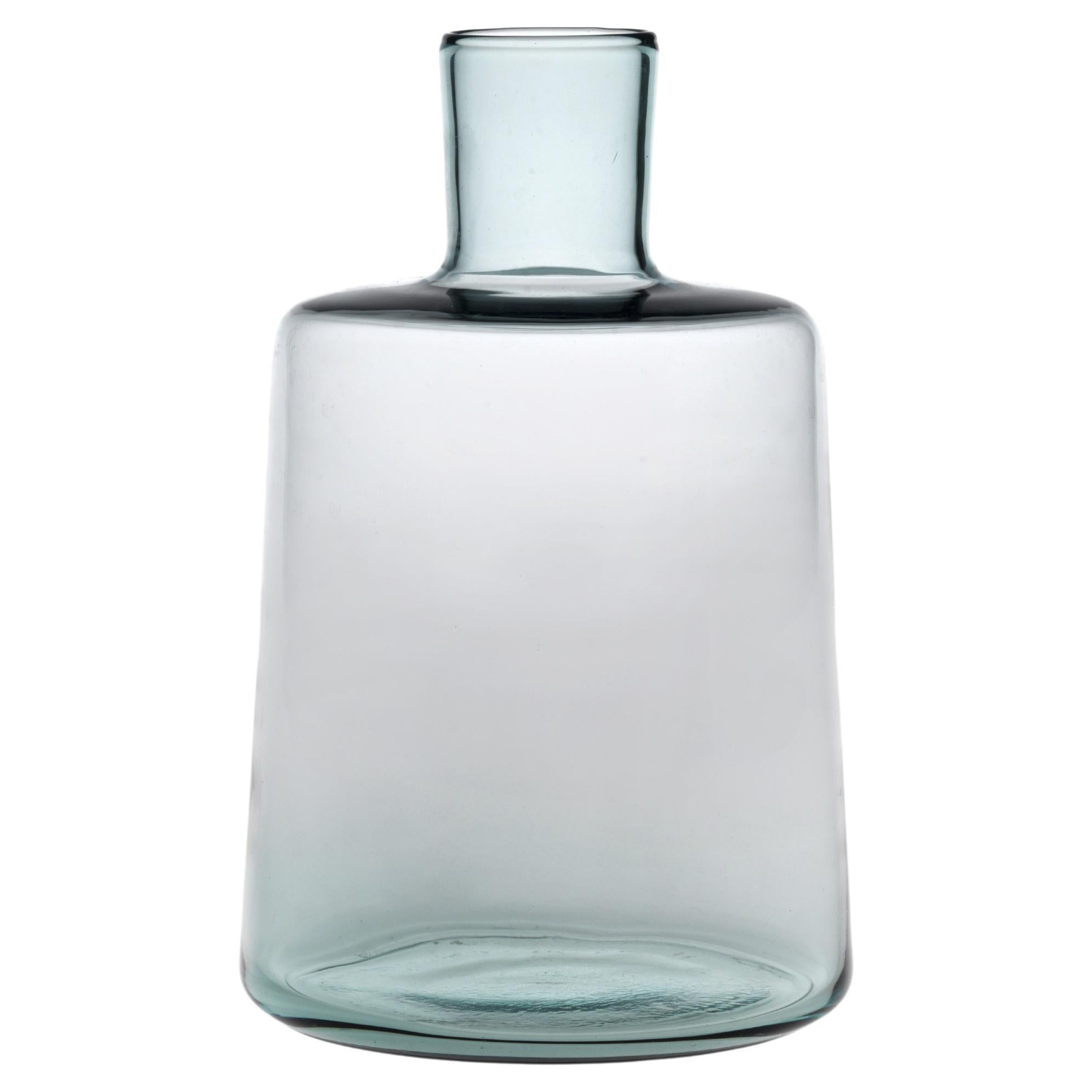 Bottle22, Bottle Glass Handcrafted Muranese Glass, Acquamarine Smooth MUN by VG