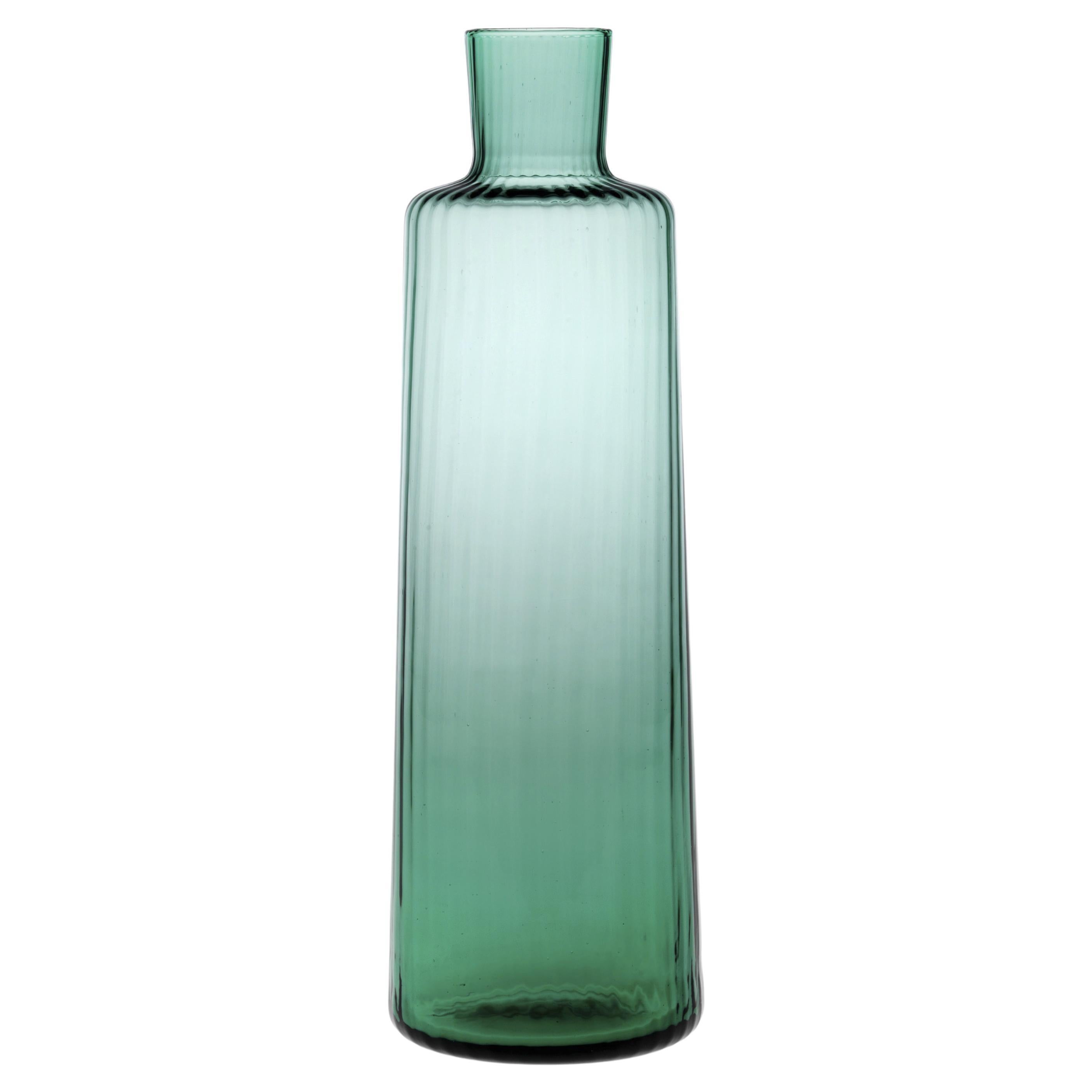 Bottle30, Bottle Glass Handcrafted Muranese Glass, Baltic Plissé MUN by VG