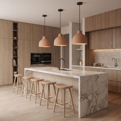 Bottleneck Large Sculptural Ceramic Pendant Light, 20” Diameter