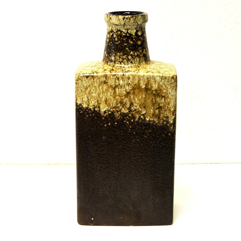 Patinated Bottle Shaped Fat Lava vintage Ceramic Vase by Scheurich, W. Germany, 1970s