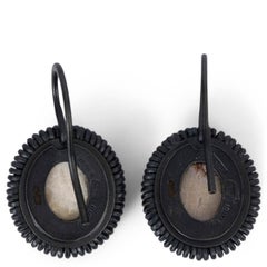 BOTTTEGA VENETA black 2011 OXIDISED STERLING SILVER CAMEO Earrings
