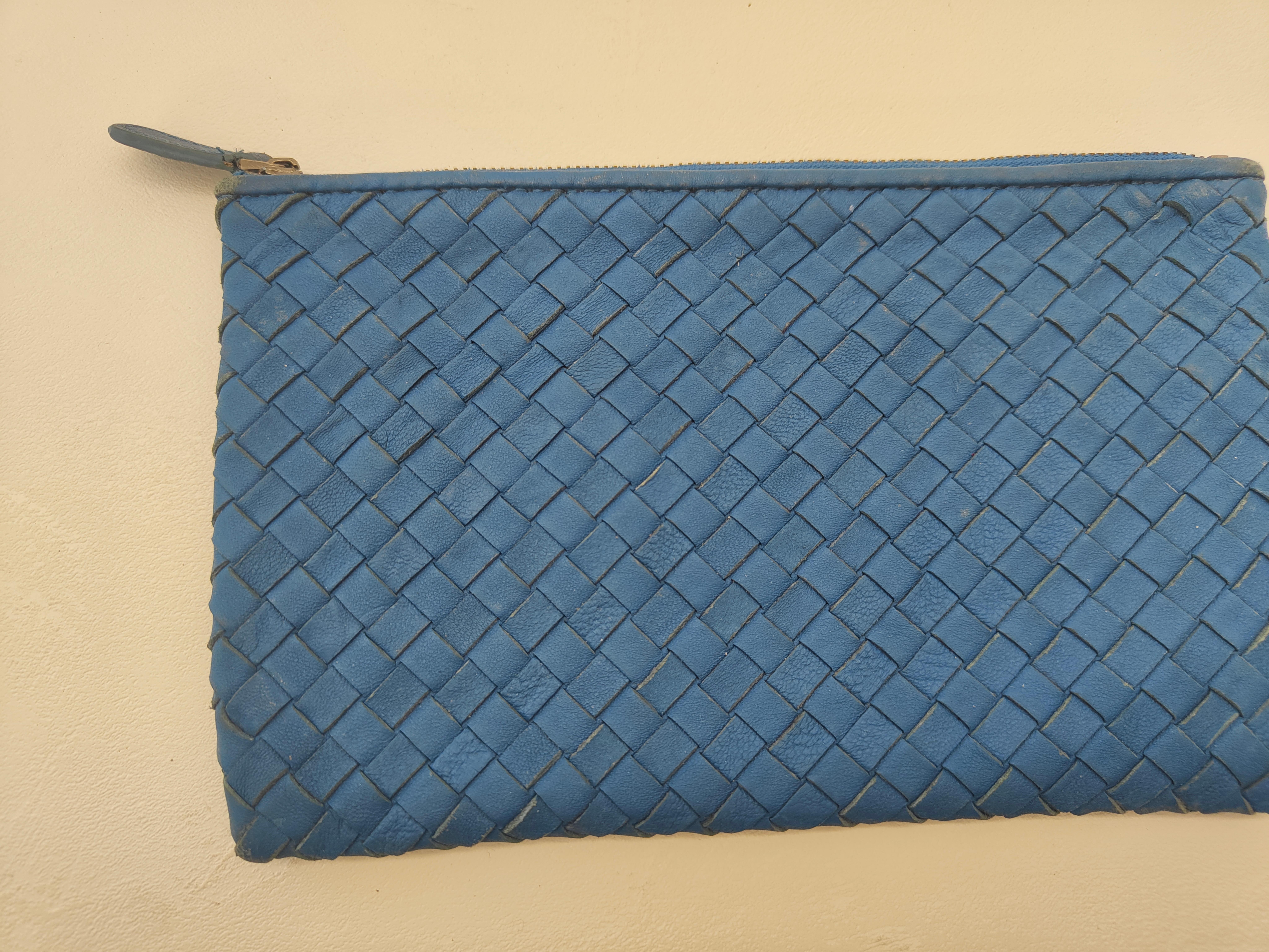 Botttega Veneta blue leather clutch wallet
23*13cm
