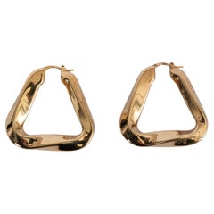 BOTTTEGA VENETA gold-plated sterling silver ESSENTIALS TRIANGLE HOOP Earrings