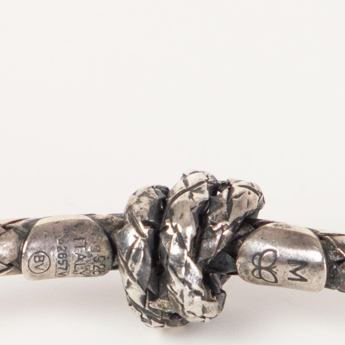Women's or Men's BOTTTEGA VENETA oxidized sterling silver INTRECCIATO KNOT Bangle Bracelet