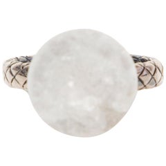 BOTTTEGA VENETA sterling silver INTRECCIATO QUARTZ BALL RING 8