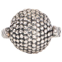 BOTTTEGA VENETA sterling silver INTRECCIATO SPINNING BALL RING 6.5