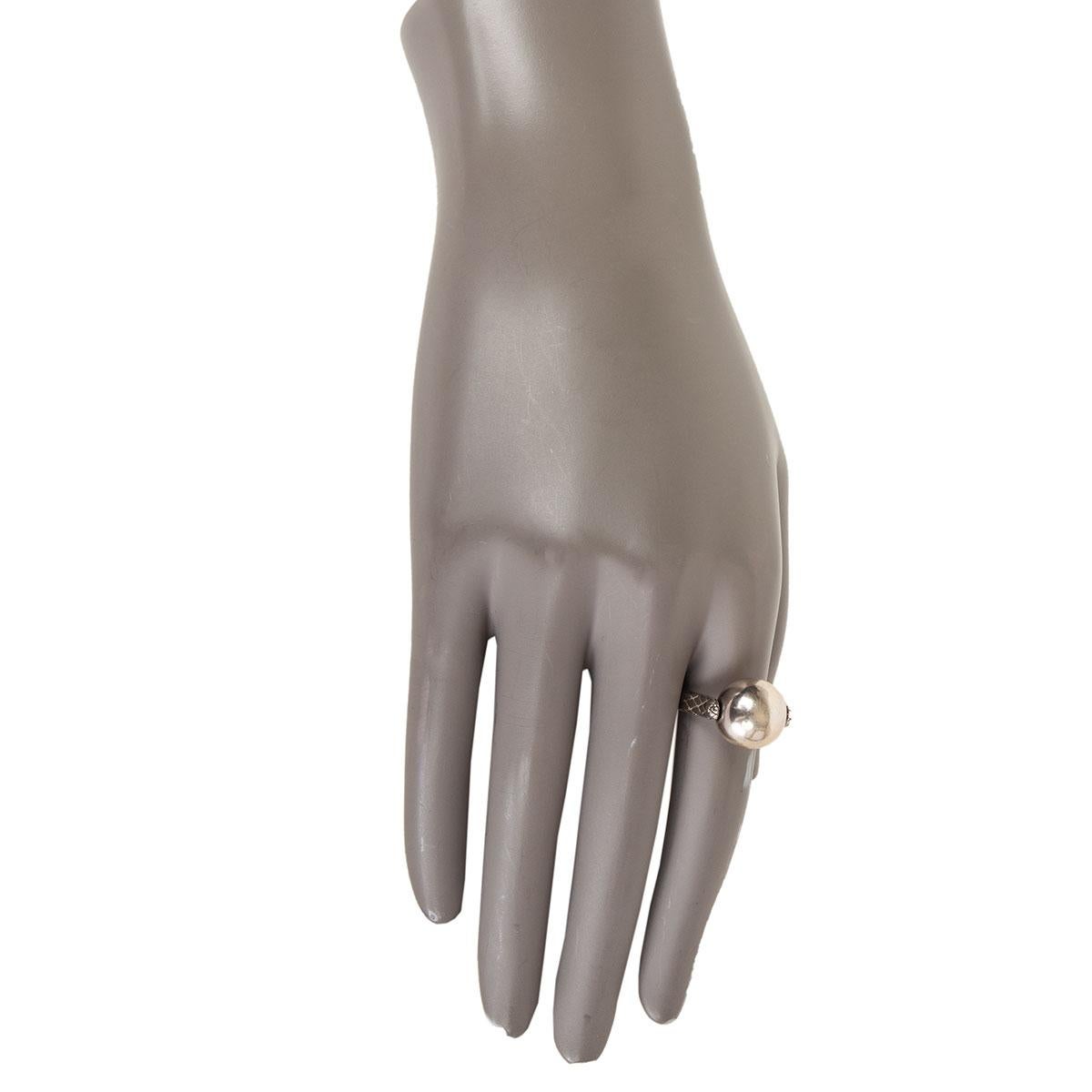 BOTTTEGA VENETA sterling silver INTRECCIATO SPINNING BALL RING 7 1