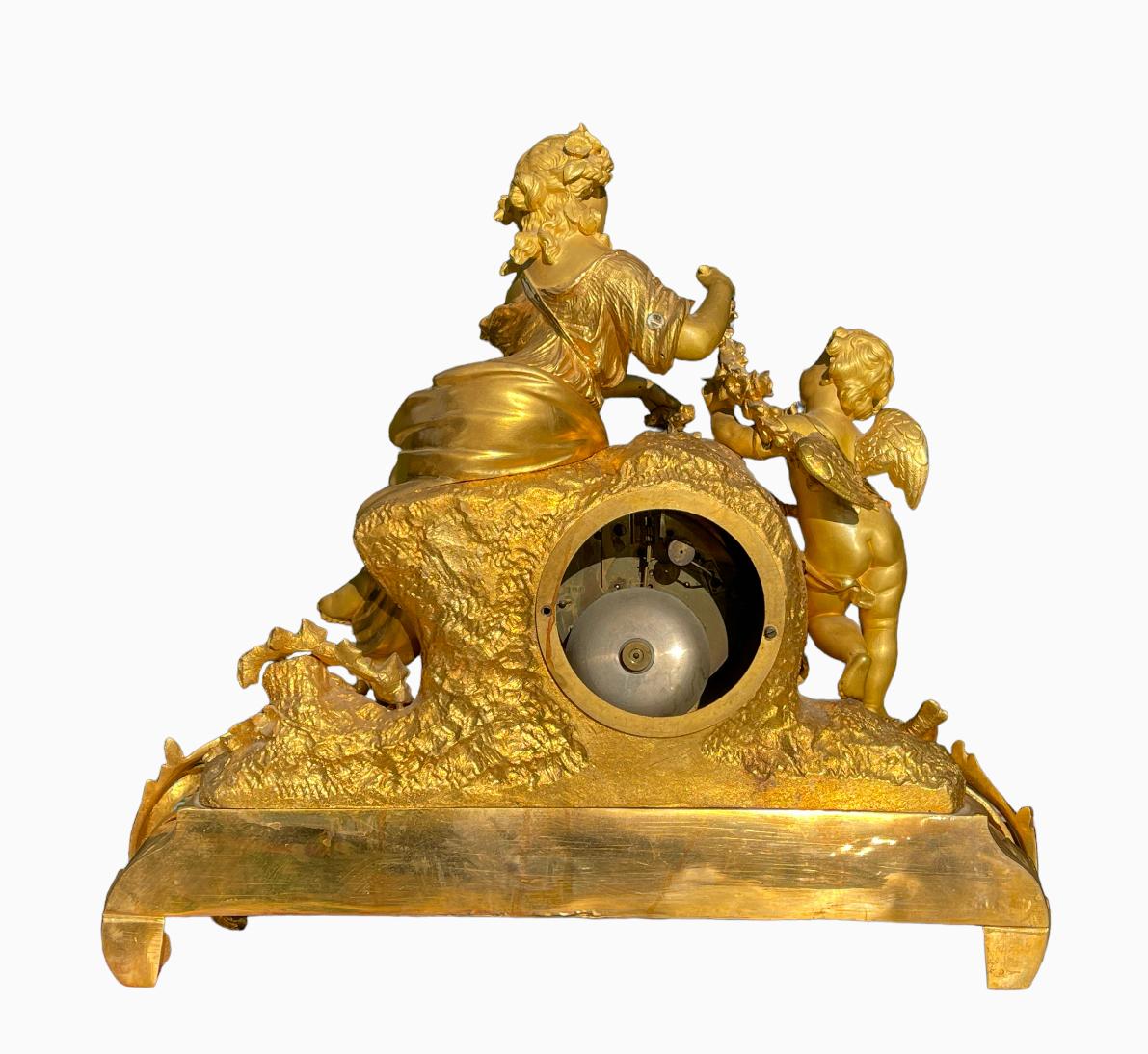 Bouchard à Beaune - Bronze Clock, Psyche And Love For Sale 7