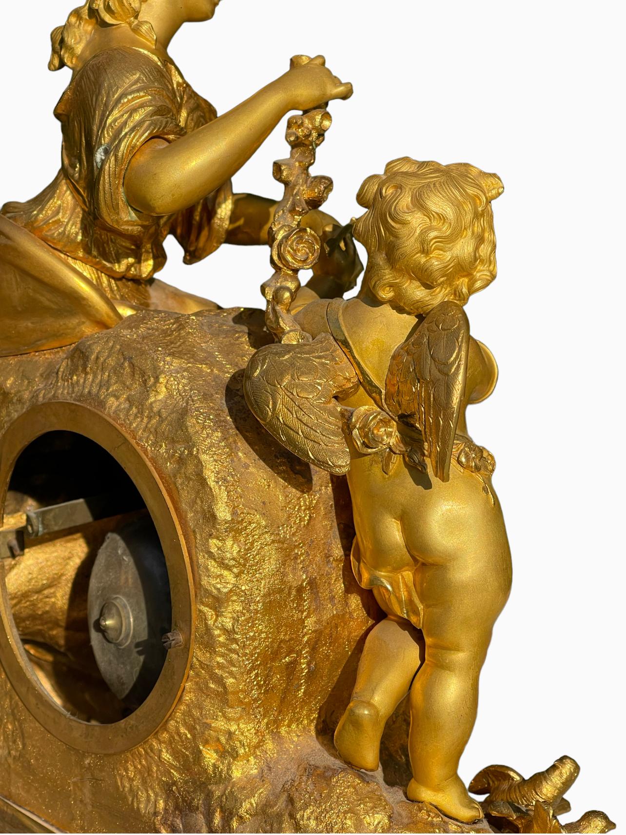 Bouchard à Beaune - Bronze Clock, Psyche And Love For Sale 10
