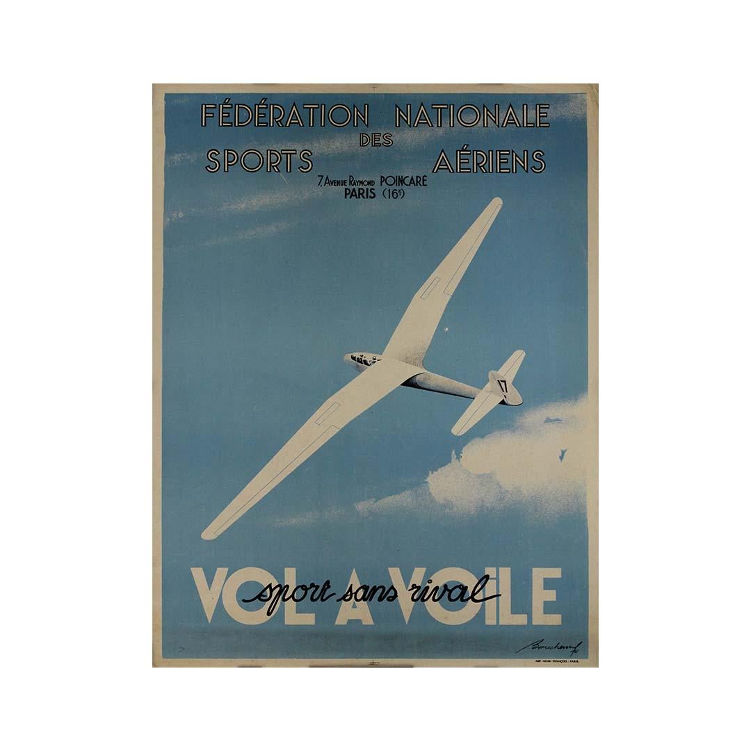 1945 Originalplakat von Bouchenaf für Vol à Voile Sport Sans Rival im Angebot 3