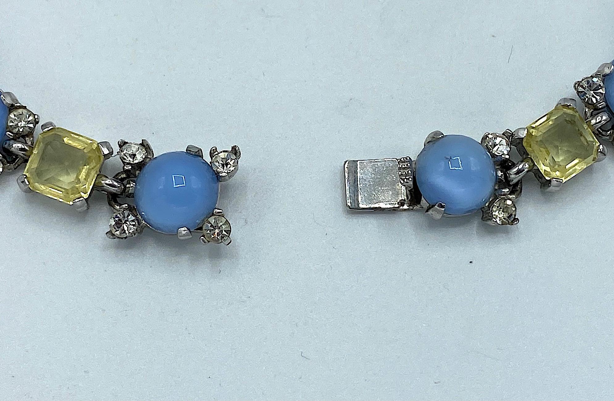 Boucher 1950s Blue Moonstone Necklace  6