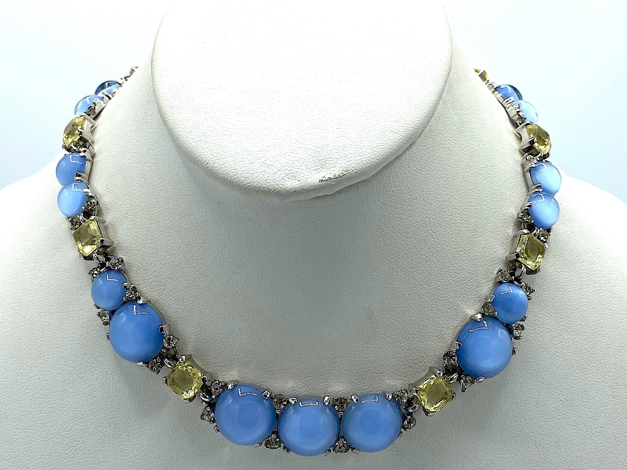 Boucher 1950s Blue Moonstone Necklace  7