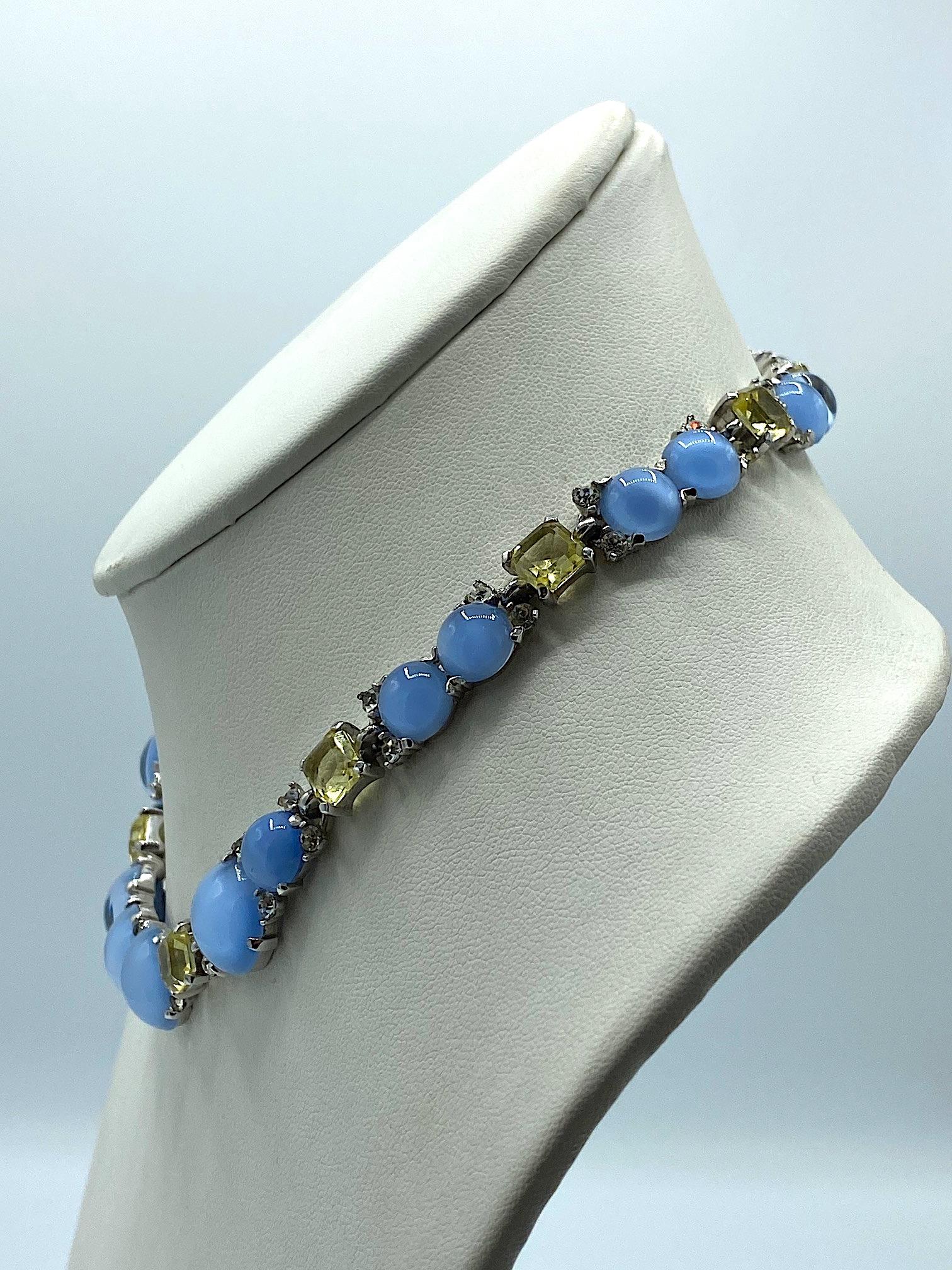 Boucher 1950s Blue Moonstone Necklace  8