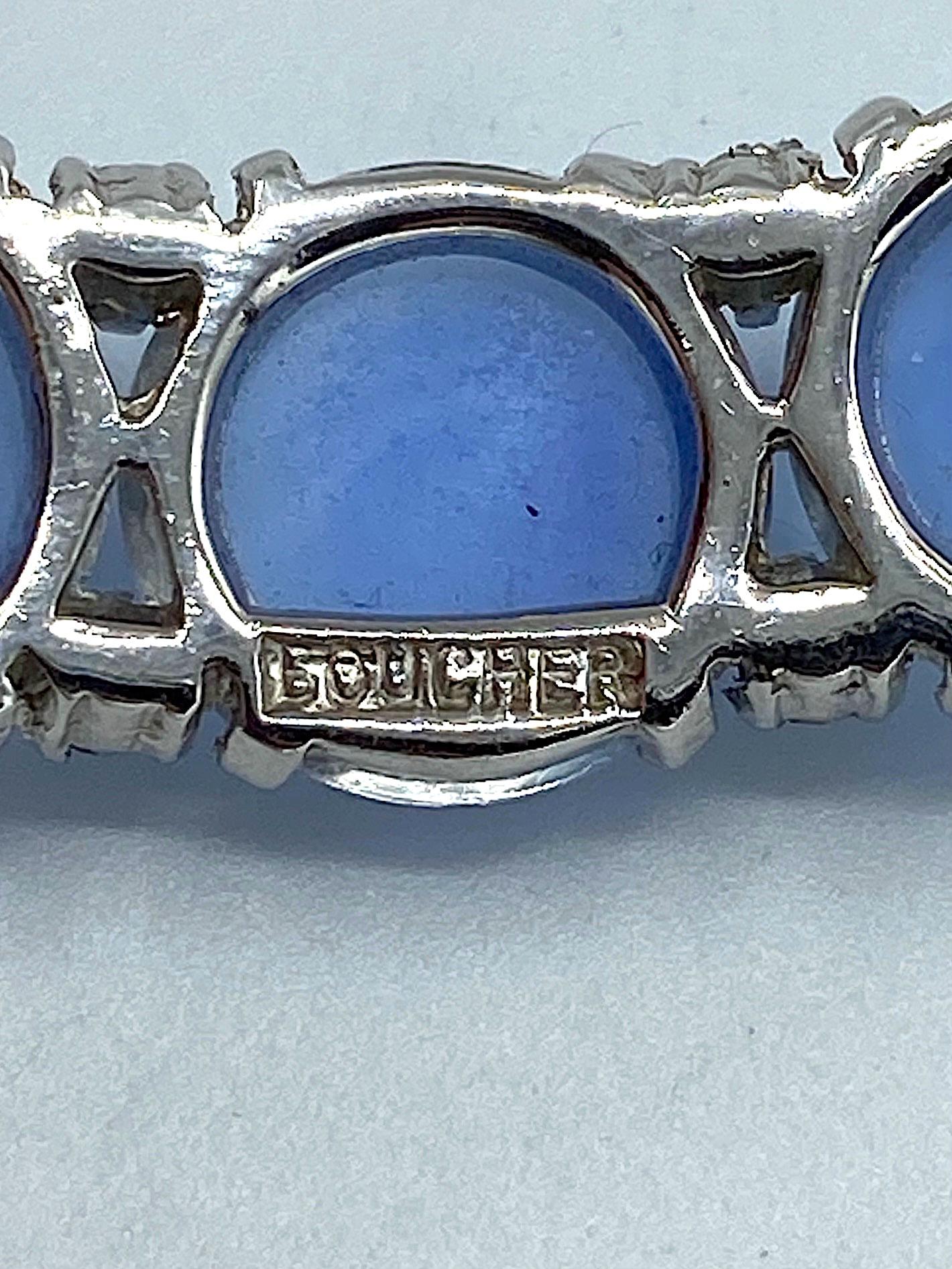 Boucher 1950s Blue Moonstone Necklace  10