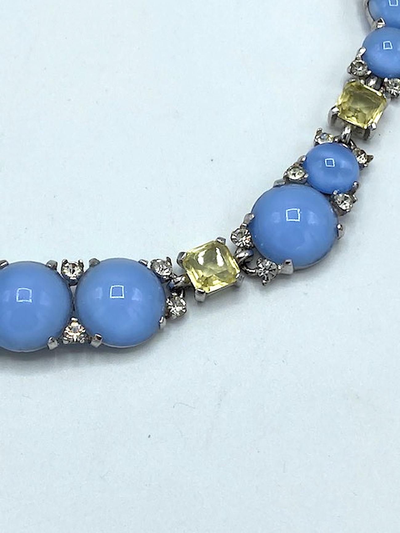 Boucher 1950s Blue Moonstone Necklace  11