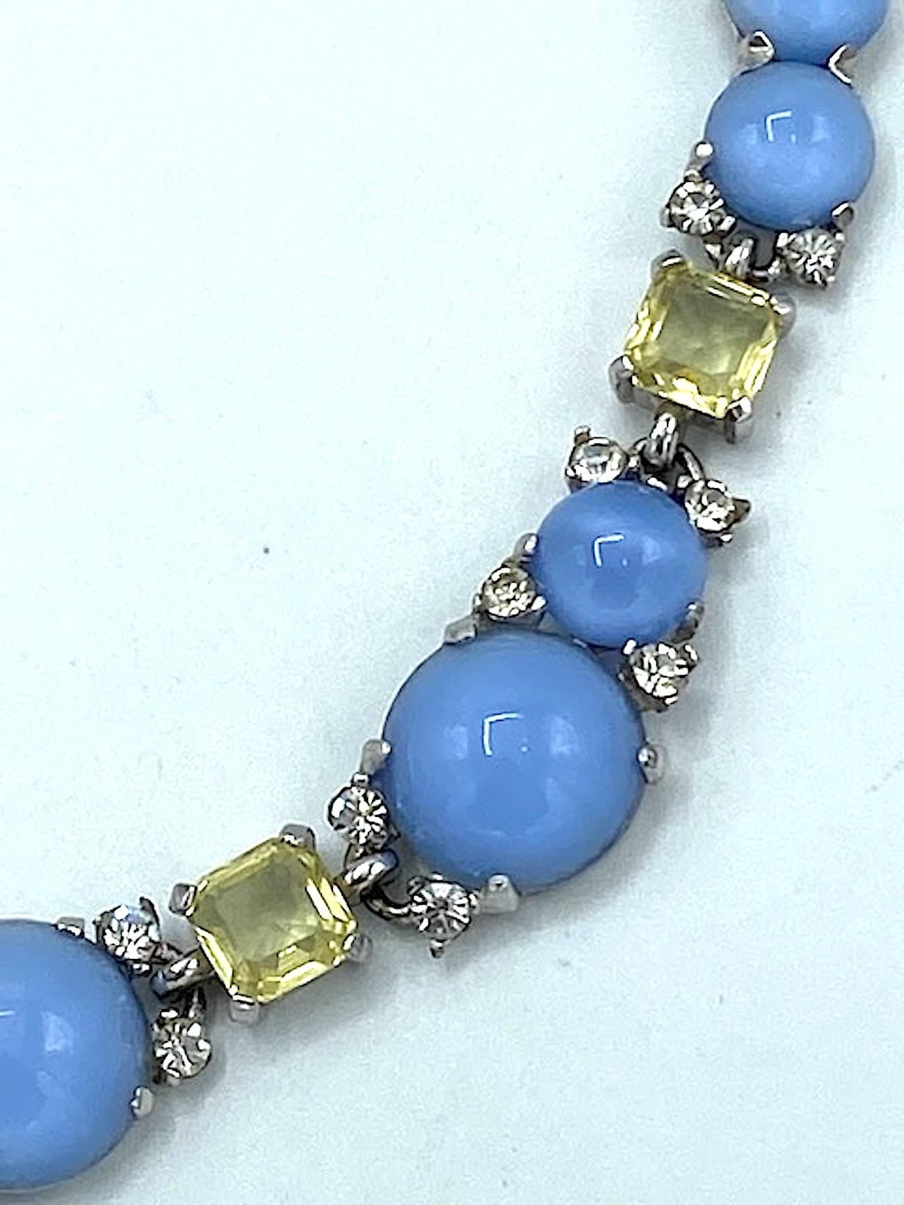 Boucher 1950s Blue Moonstone Necklace  12