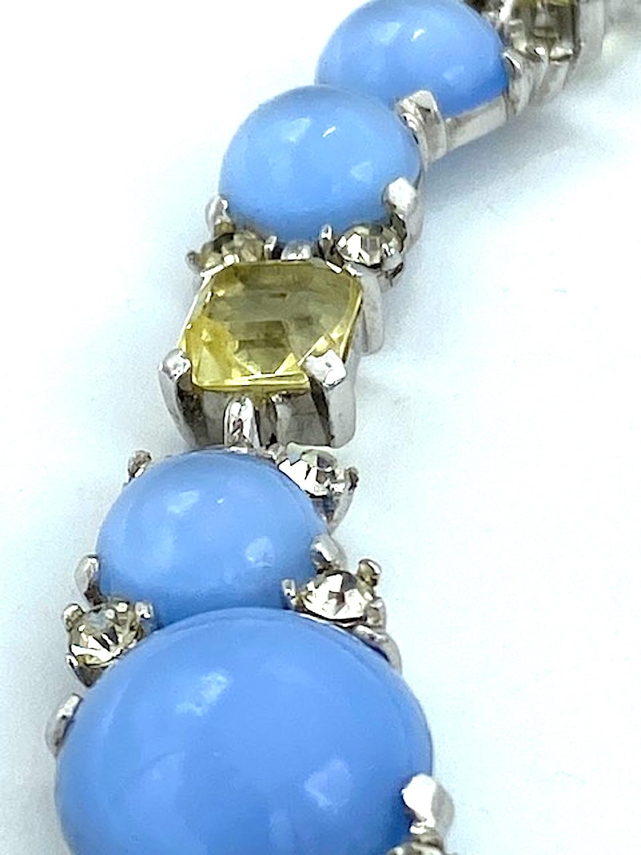 Boucher 1950s Blue Moonstone Necklace  14