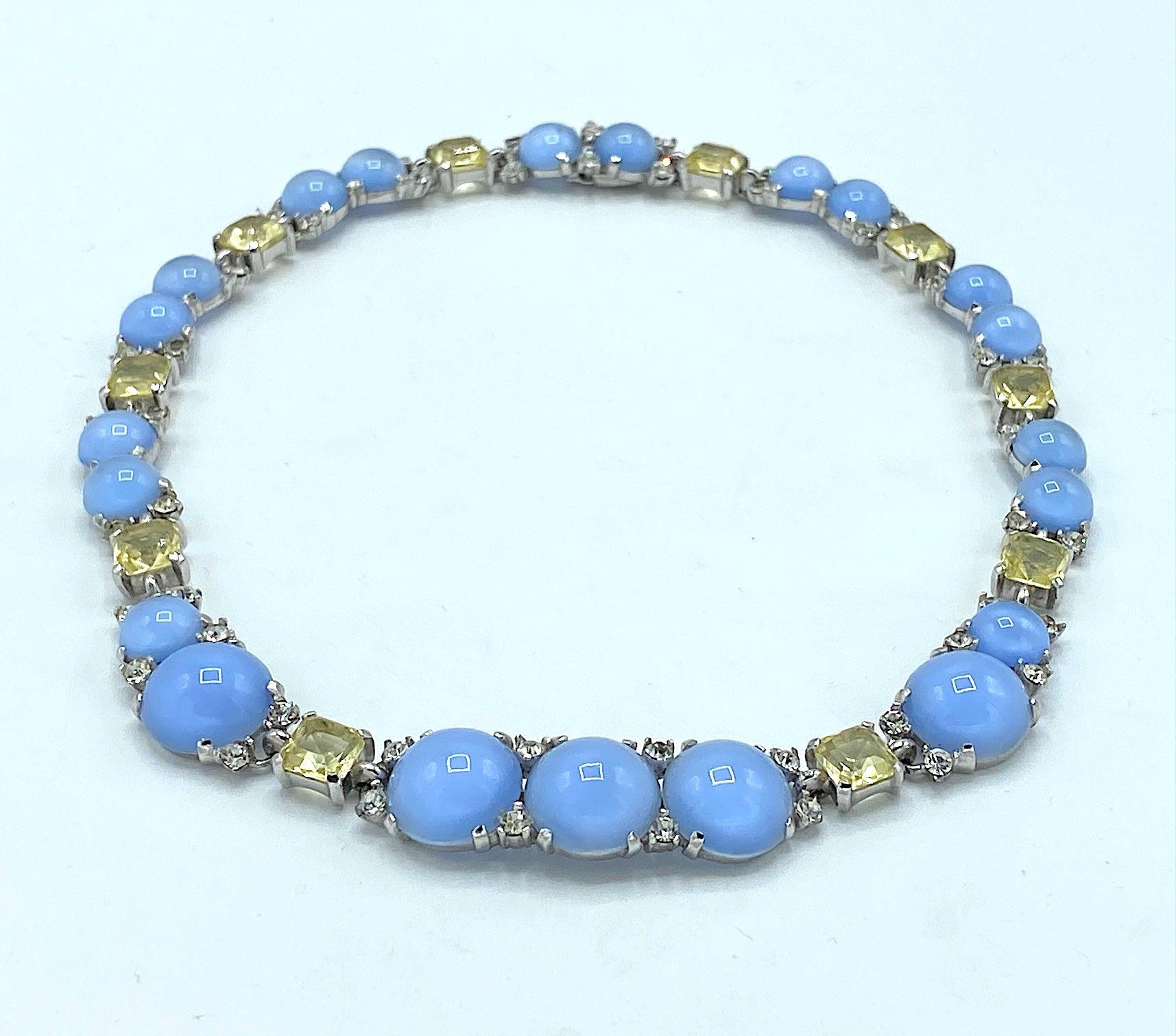 Boucher 1950s Blue Moonstone Necklace  4