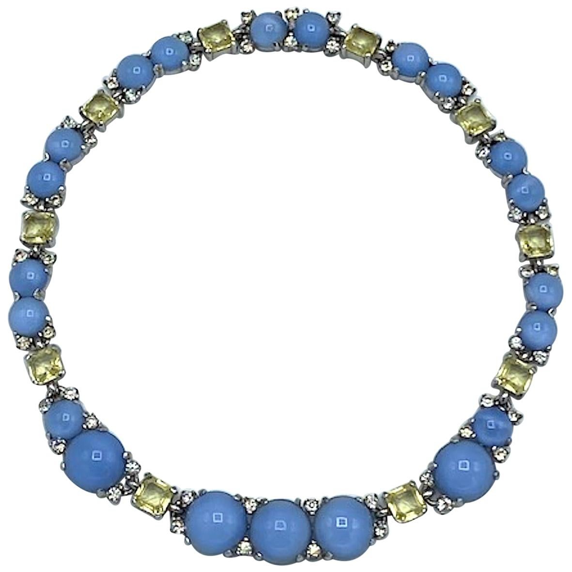 Boucher 1950s Blue Moonstone Necklace 