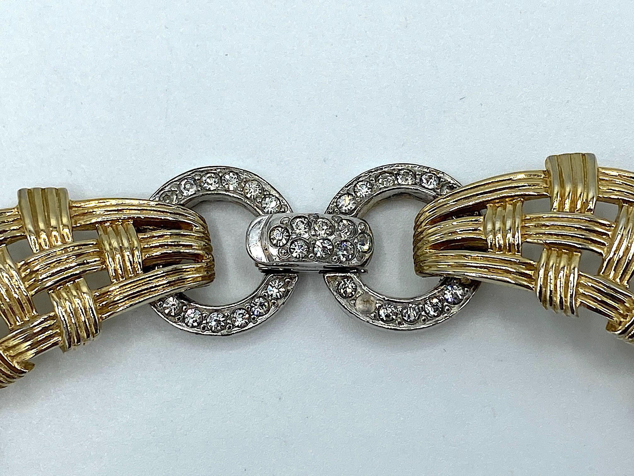 Boucher 1950s Gold & Rhinestone Accent Necklace 4