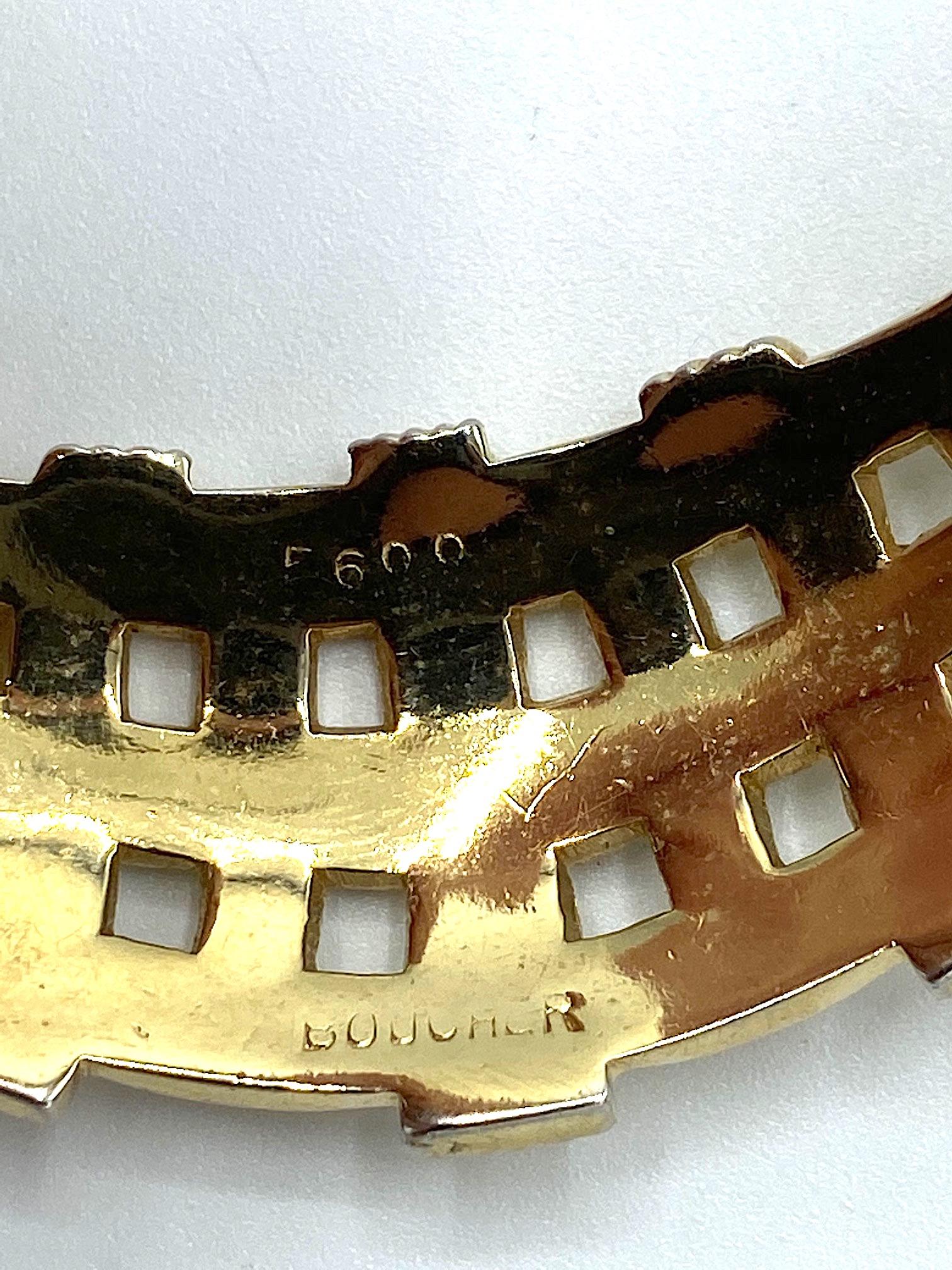 Boucher 1950s Gold & Rhinestone Accent Necklace 9
