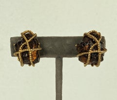 Pendientes Boucher Faux Citrine Caged Nugget, Estilo Verdura