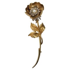 "Boucher" Pearl and Stone Flower Brooch